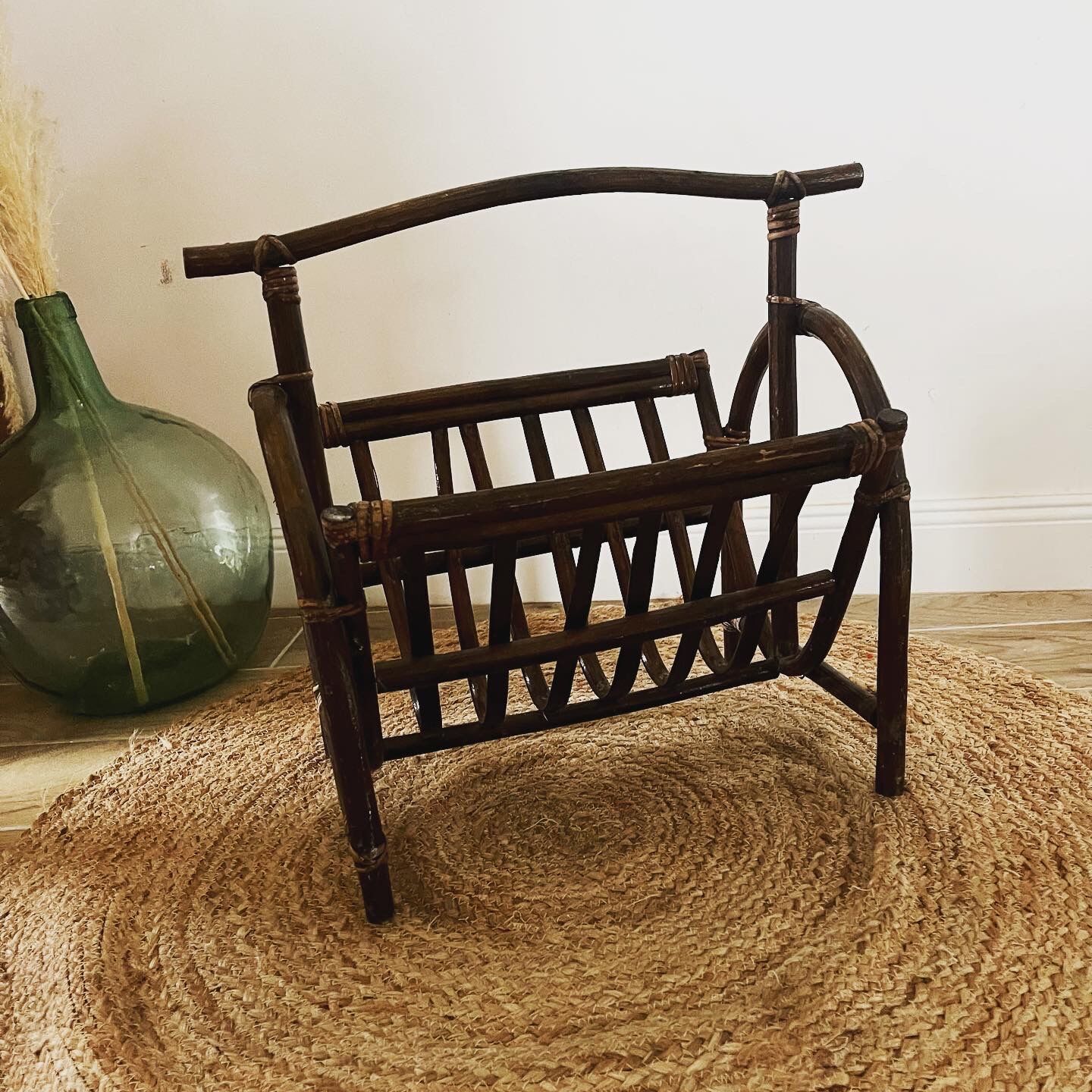 Rattan magazine holder