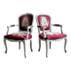 Paire de fauteuils tapissés cabriolets Louis XV