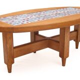 Oval coffee table by Guillerme and Chambron