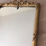 Large old mirror between two gilded pediment louis Philippe ice mercury