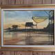 Oil on canvas Roland Rochefort signed framed Carrelets Meschers / Gironde