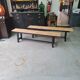 Pair old bench in industrial and vintage pine