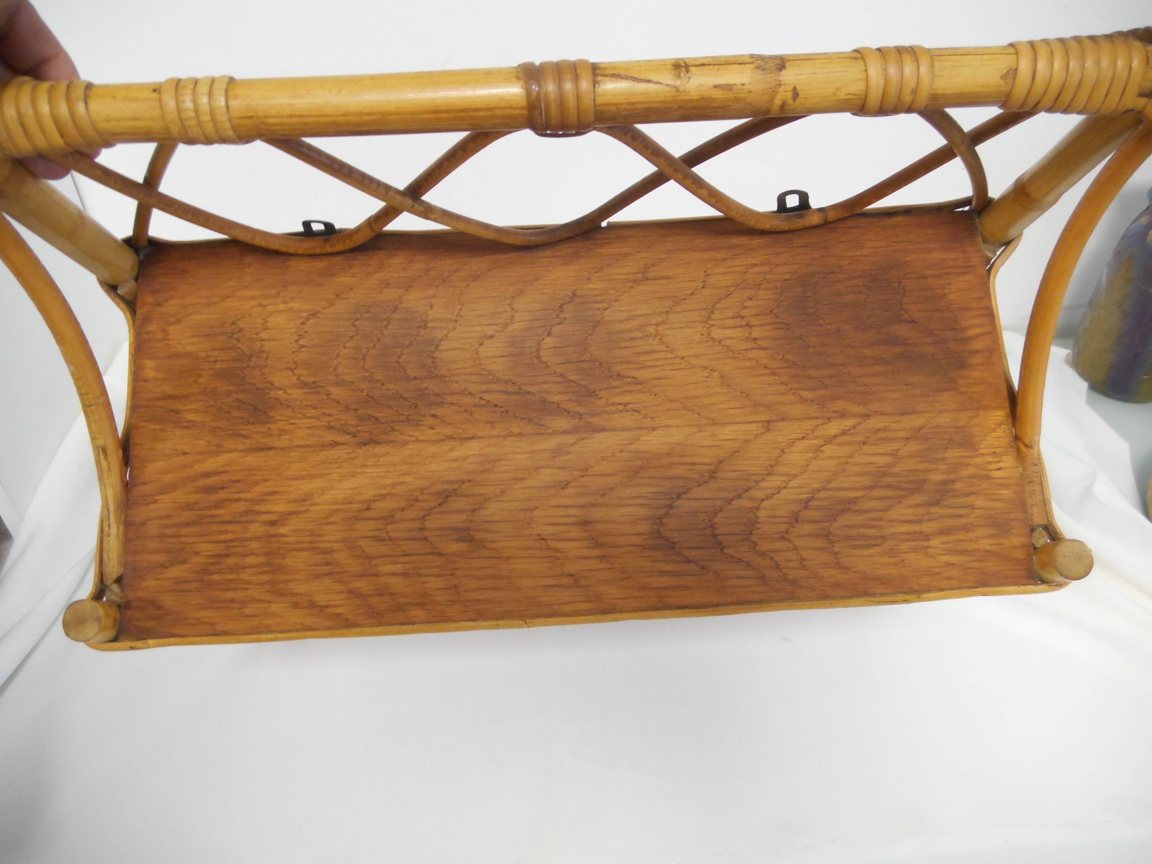 Vintage wall shelf of the  70s in bamboo