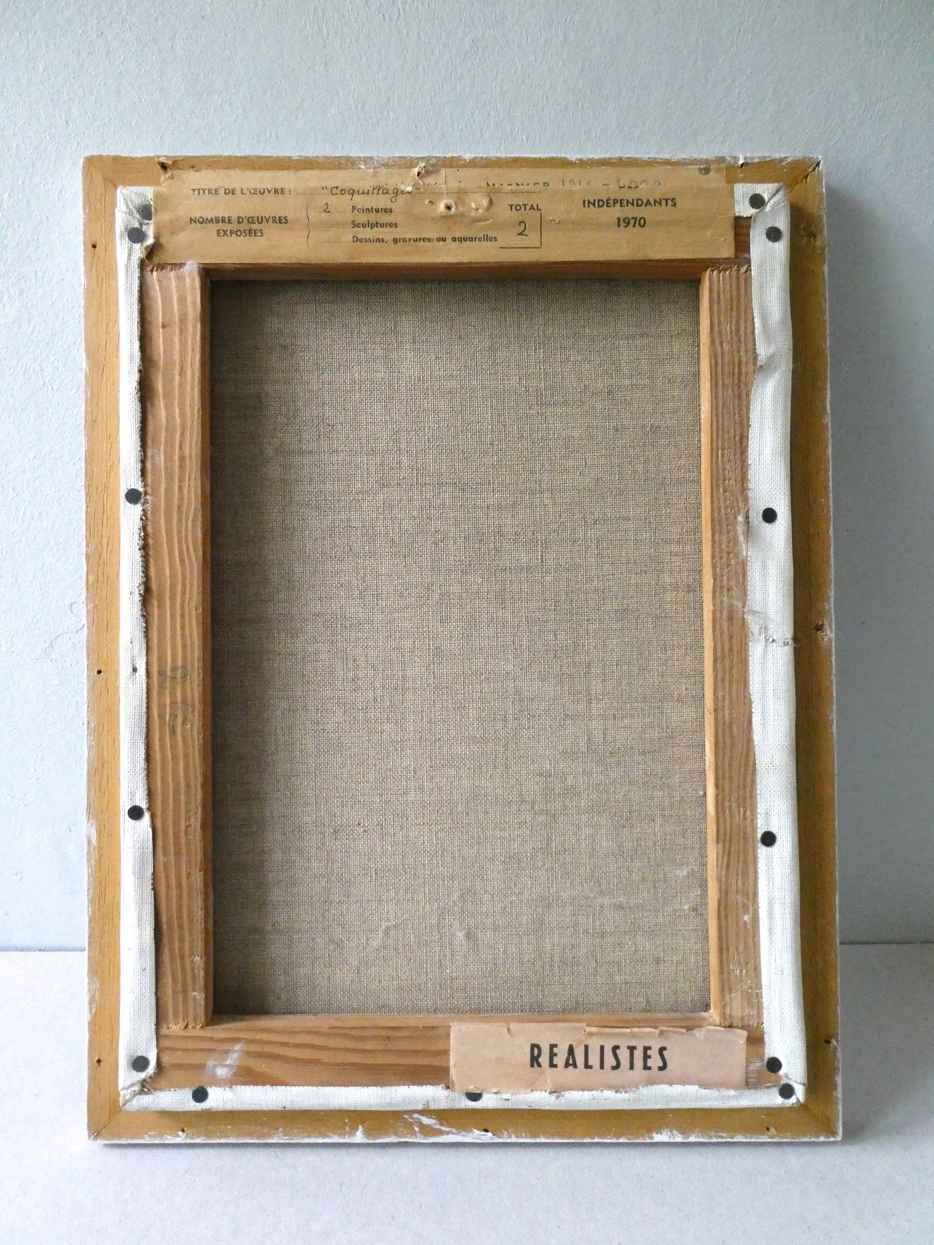 Painting, still life with shells, 70s