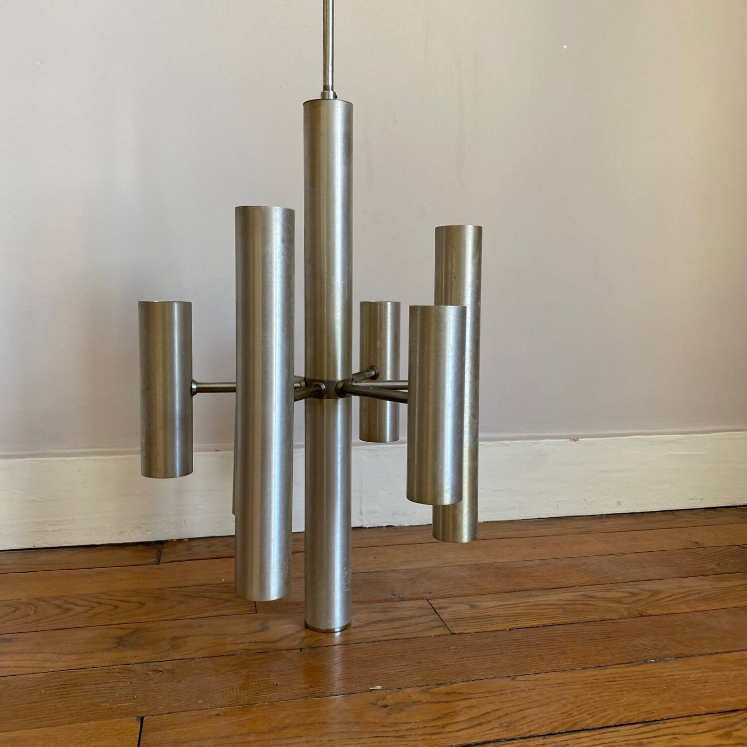 Vintage six-branched twelve-light Sputnik chandelier