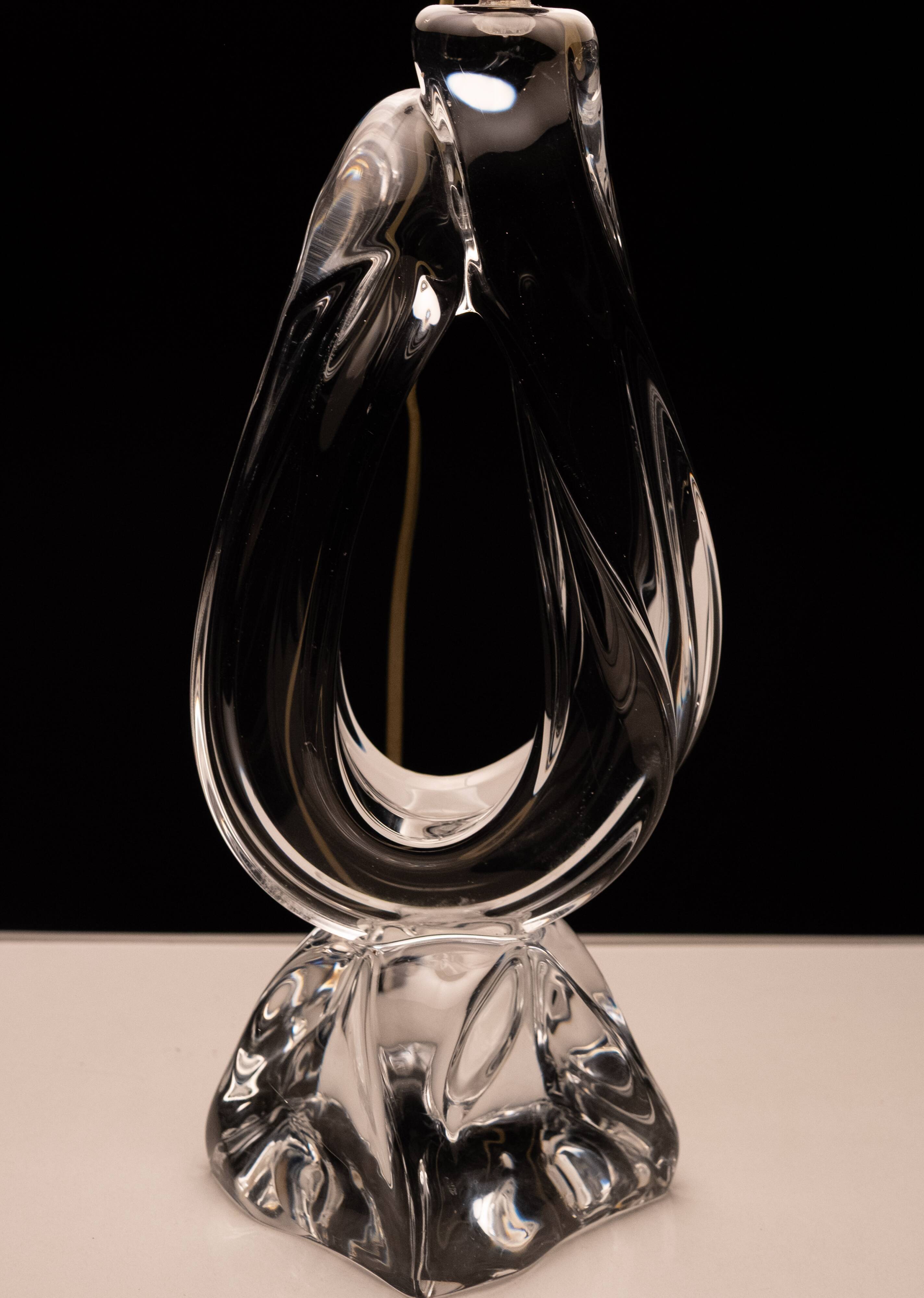 Daum France Crystal Glass table lamp 1965