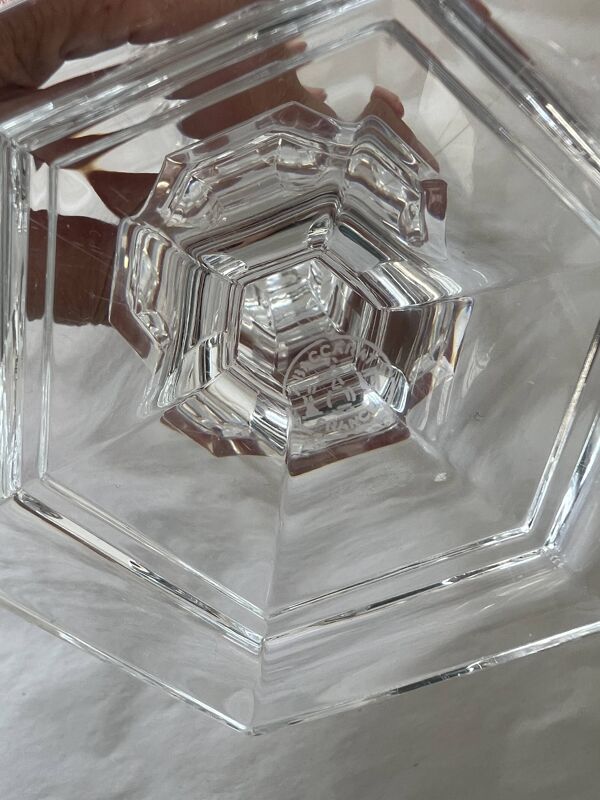 Paire de bougeoirs Baccarat en cristal taillé – Signés Baccarat France – 18