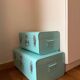 Set of 2 vintage metal trunks