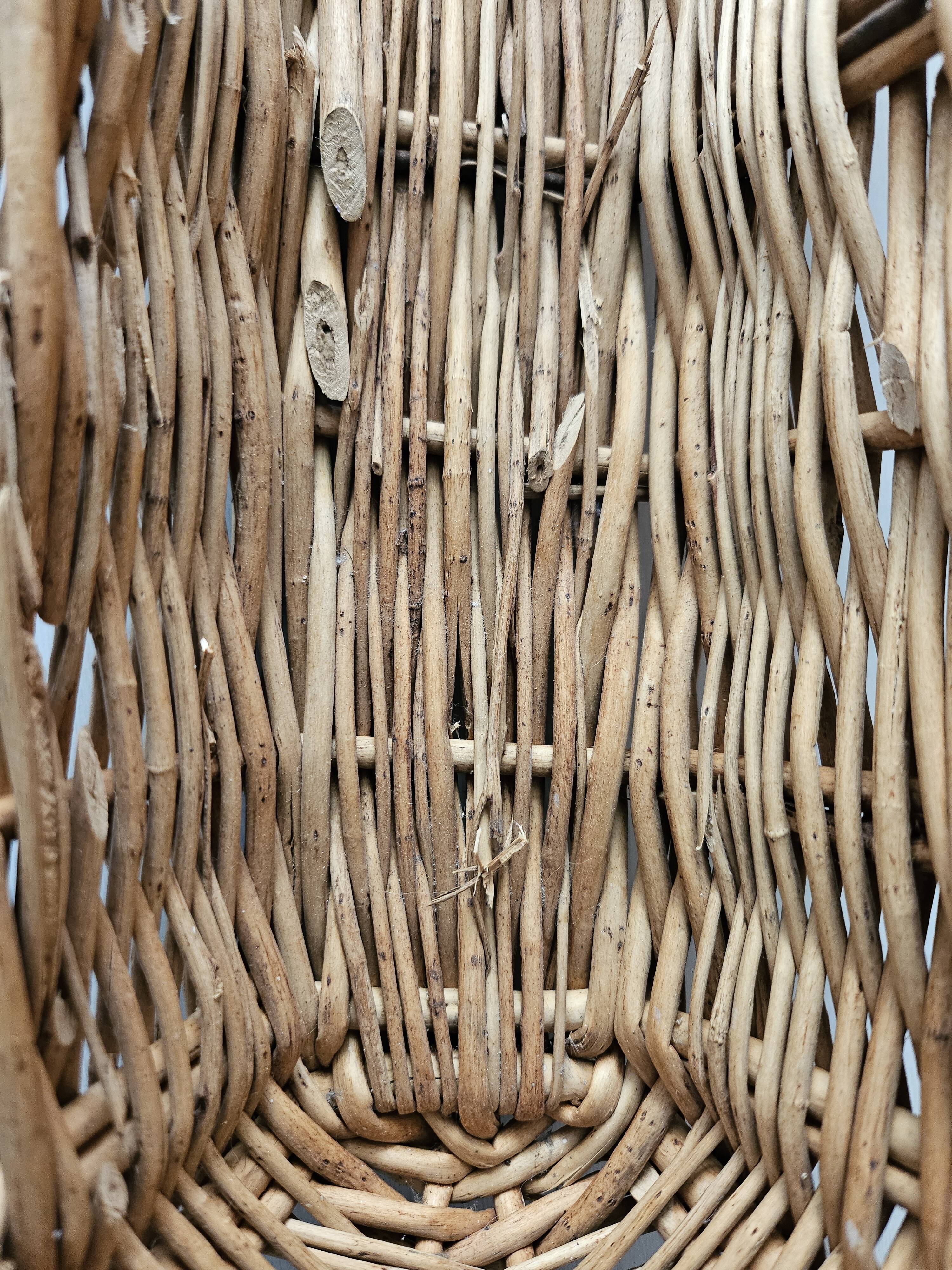Panière boulanger vintage en osier tressé