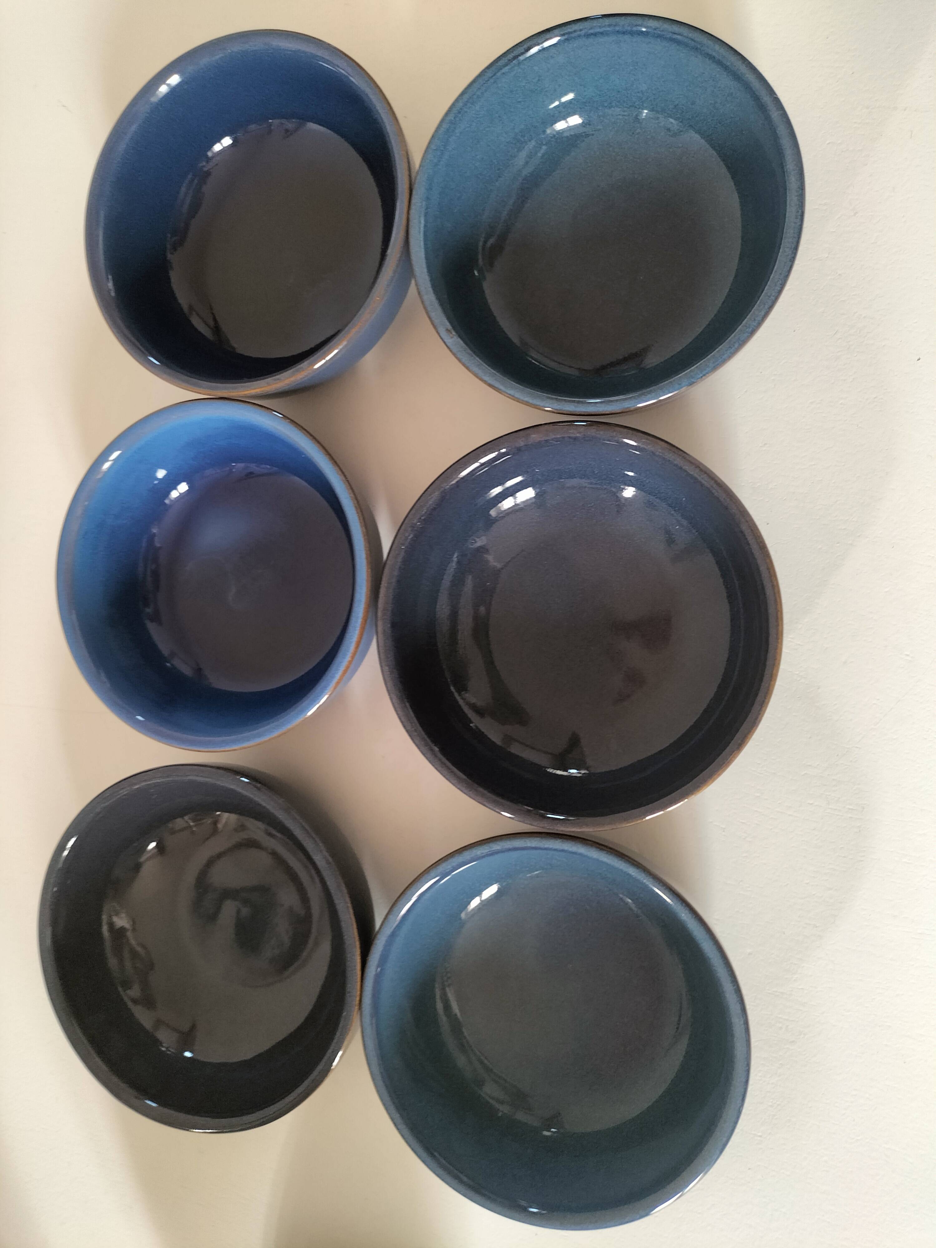 Vintage blue bowl mix & match set – country breakfast spirit