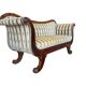 Vintage striped ecru baroque sofa / two-seater sofa