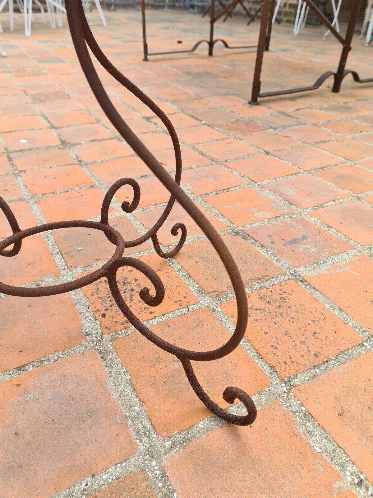 Wrought iron garden coffee table
