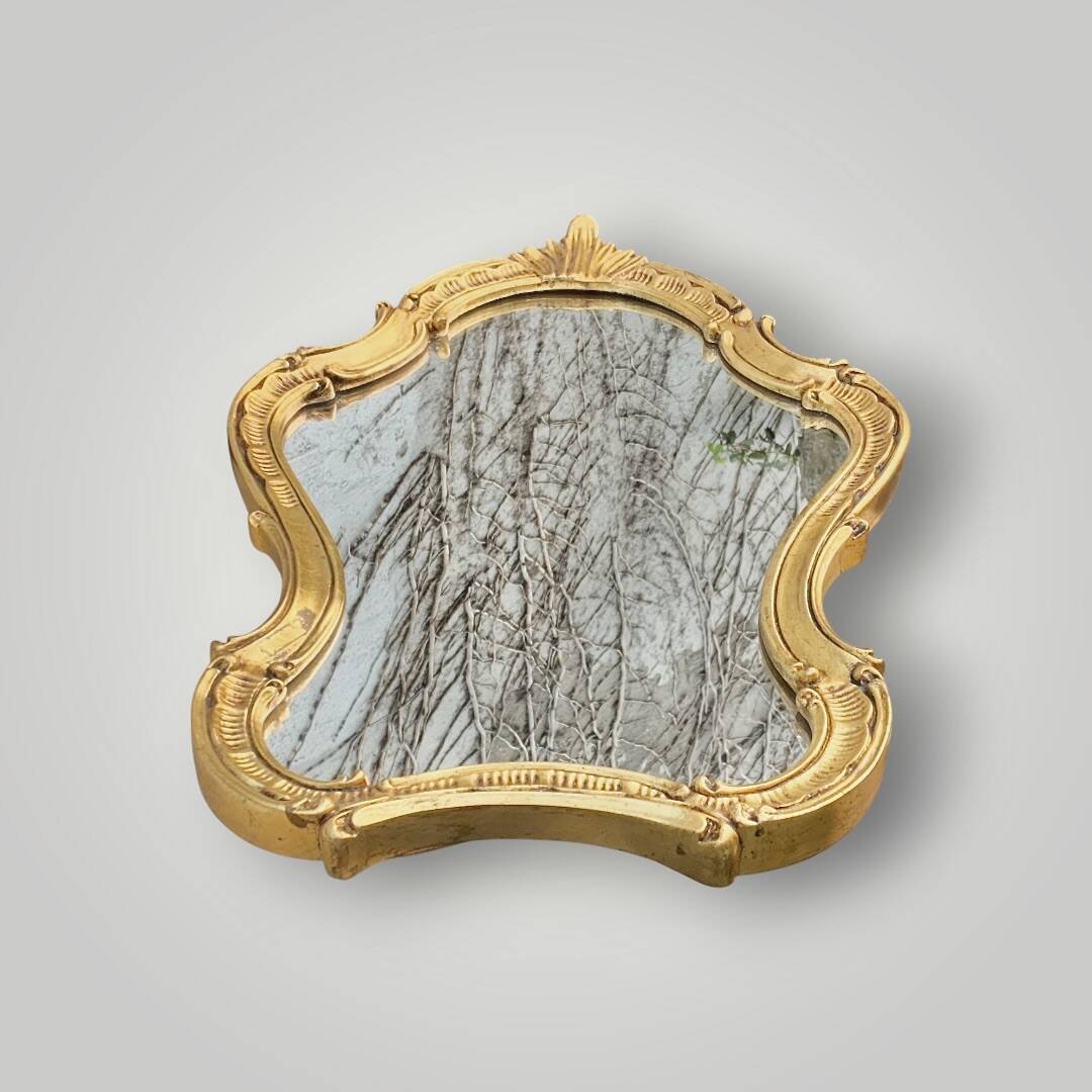 Antique Rococo style gilded resin wall mirror