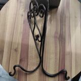 Set of 2 vintage wrought iron coat hooks / gallows / plant holders