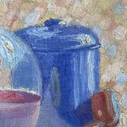 Old still life painting – small oil on mounted cardboard – 1970s/80s