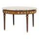 French coffee table with pink marble top and Limoges plaques, ca. 1950