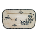 Serving dish of the earthenware factory of Pexonne model Fleurs de Champs, terre de fer