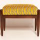 GFM Mid Century Stool in Yellow Jacquard by Casamance, E. Homa, Europe, 1960s