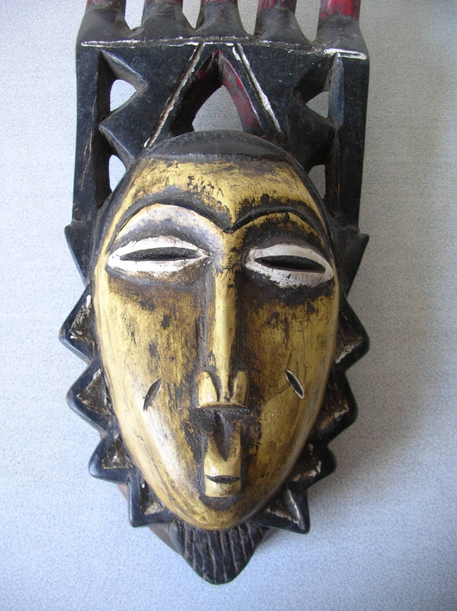 Antique African Yaouré Kokole Kwain mask Ivory Coast Ethnic art collection