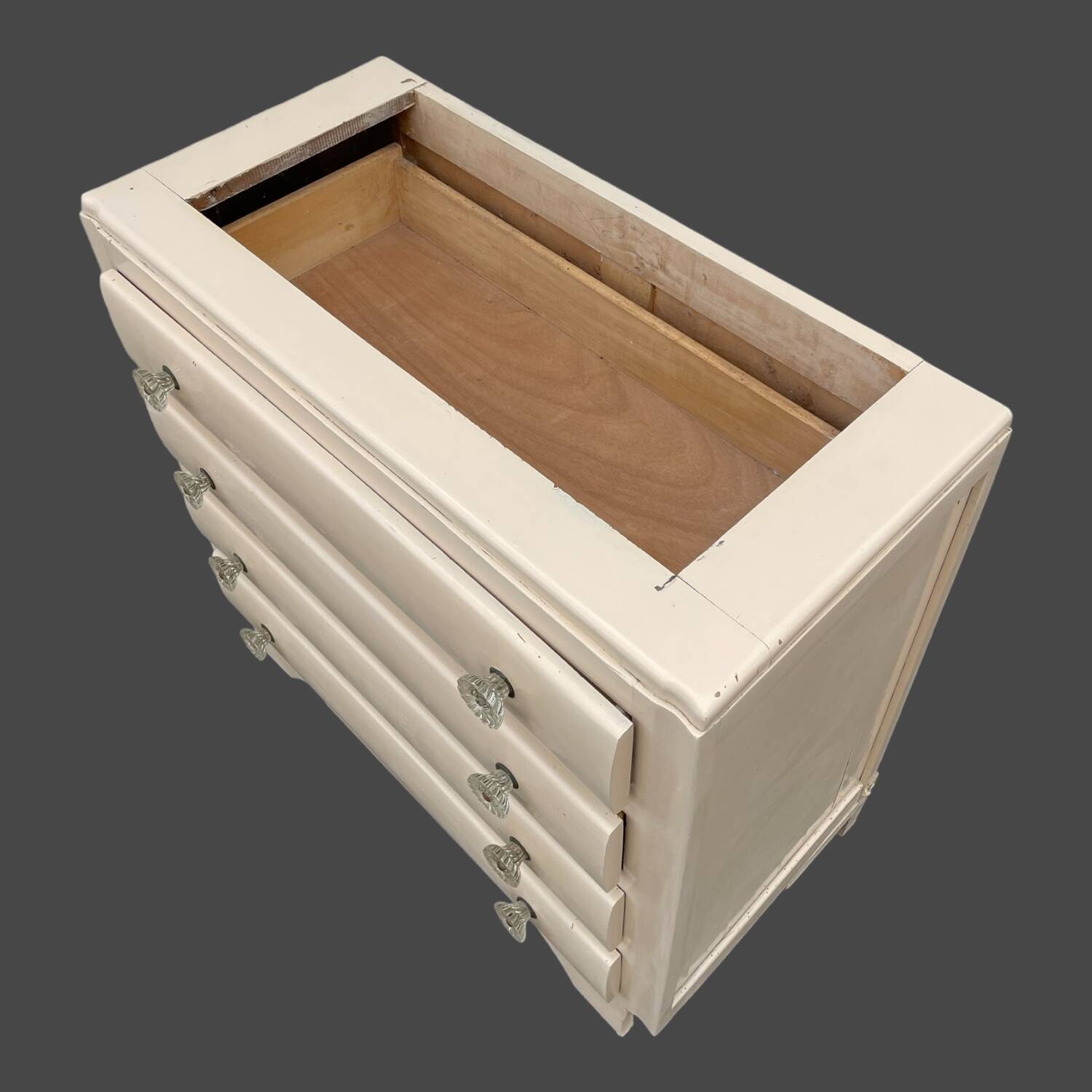 Art Deco chest of drawers with moustache feet, 1930