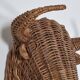 Vintage mid century wicker bull head sculpture
