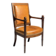 Fauteuil français en cuir du 19ème siècle