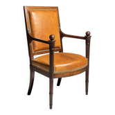 French armchair 19th century leather