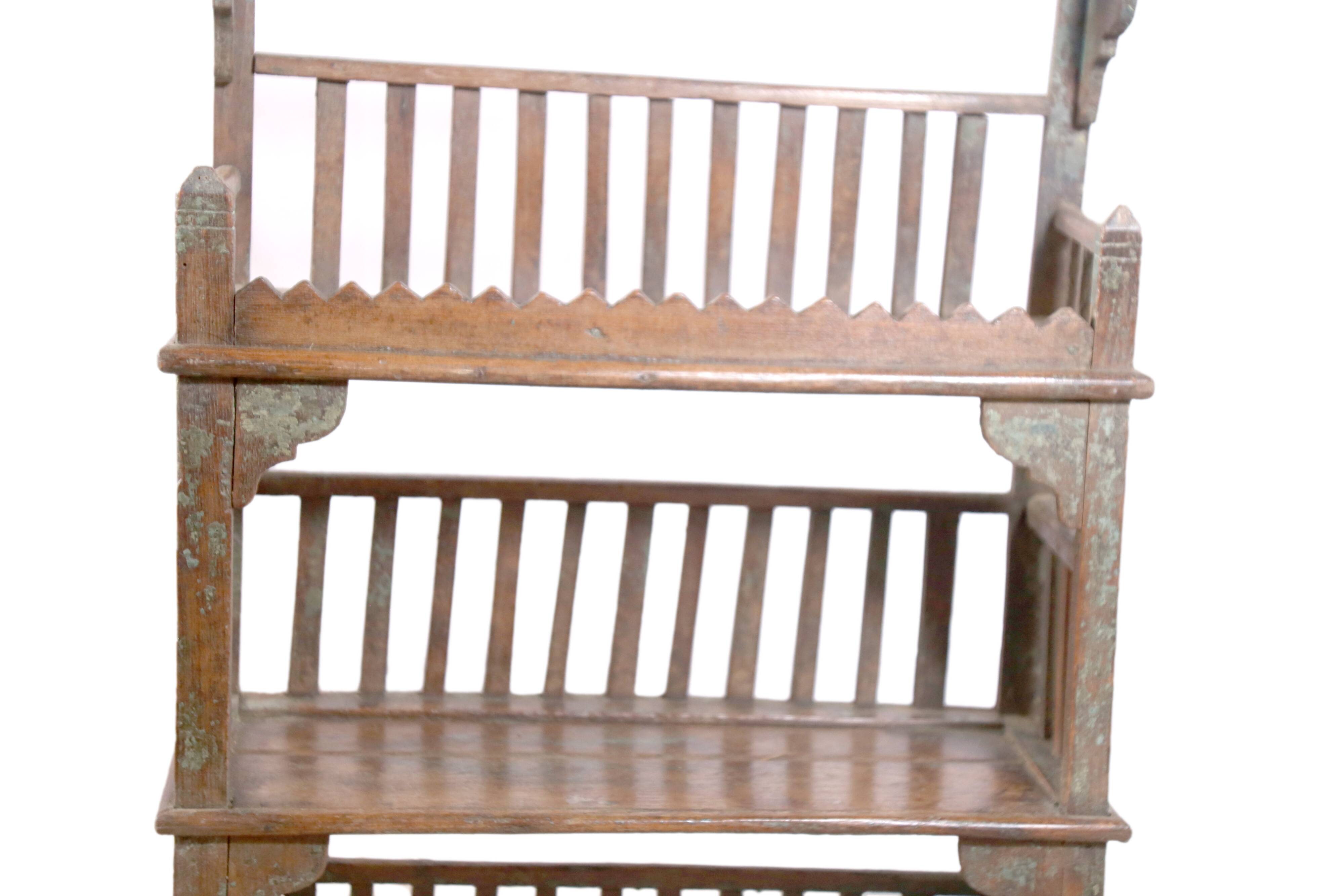 Tribal shelf in ancient Burmese teak