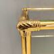 Rectangular Gold Aluminum Console Table with Two Glass Shelves, Italy