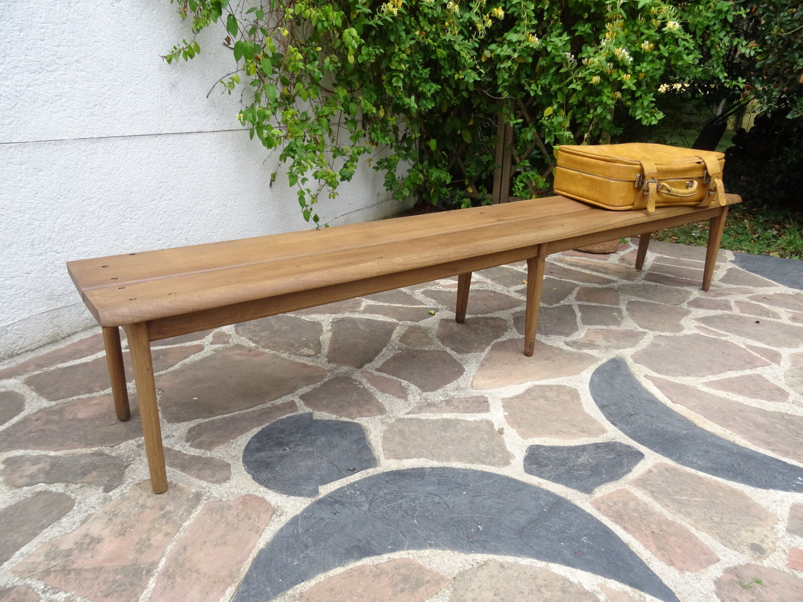 Oak cloakroom bench 247 cm