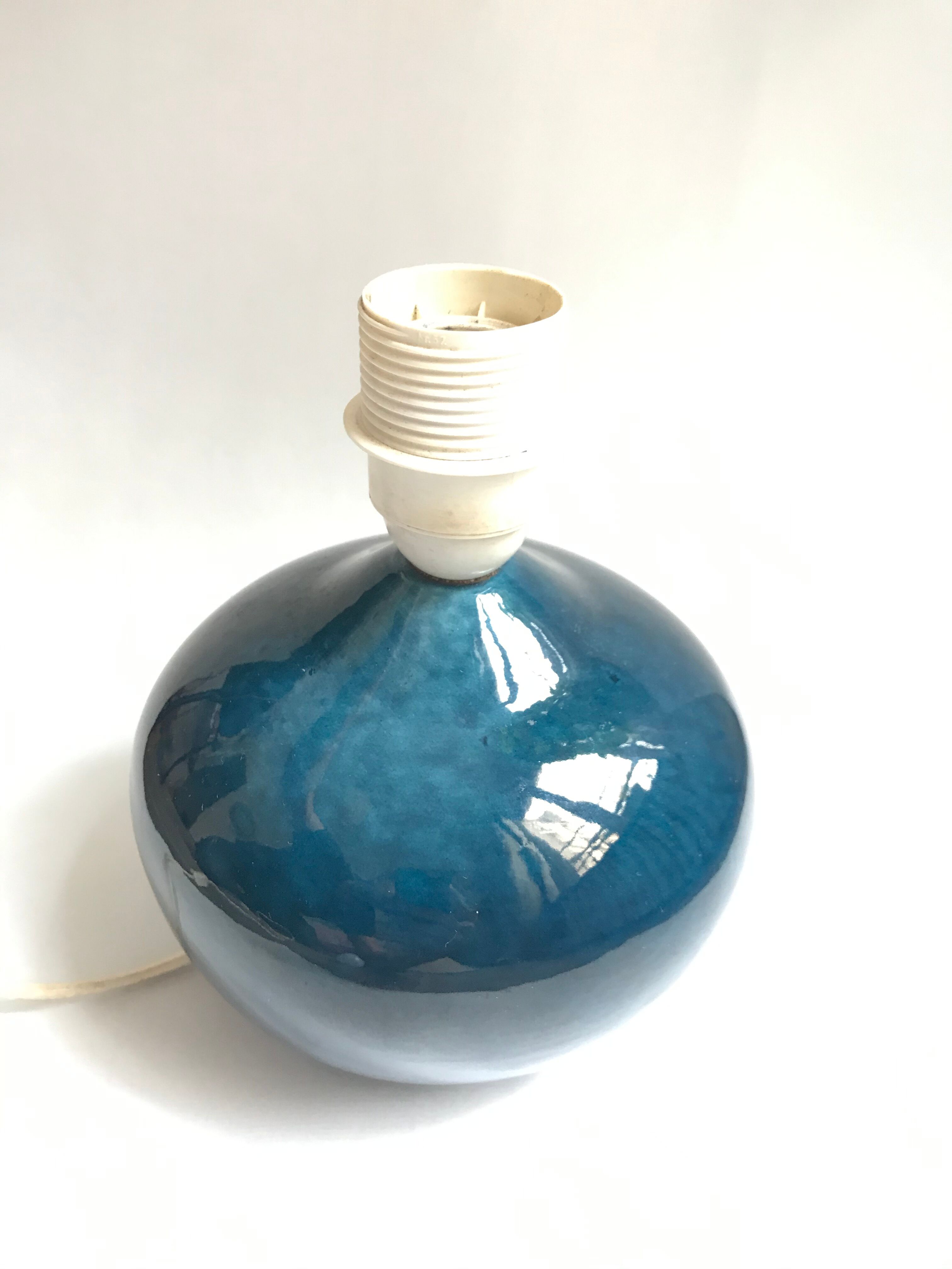 Max Idlas blue ceramic lamp, circa 1970
