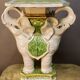 "Elephants" design chess table, enamelled, hand-painted.