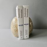 Marble bookends, egg shape