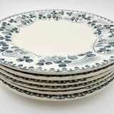 Ironstone dinner plates by E. Bourgeois, Catinat pattern, late 19th century