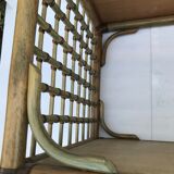 Wicker rattan coffee table 60s-70s