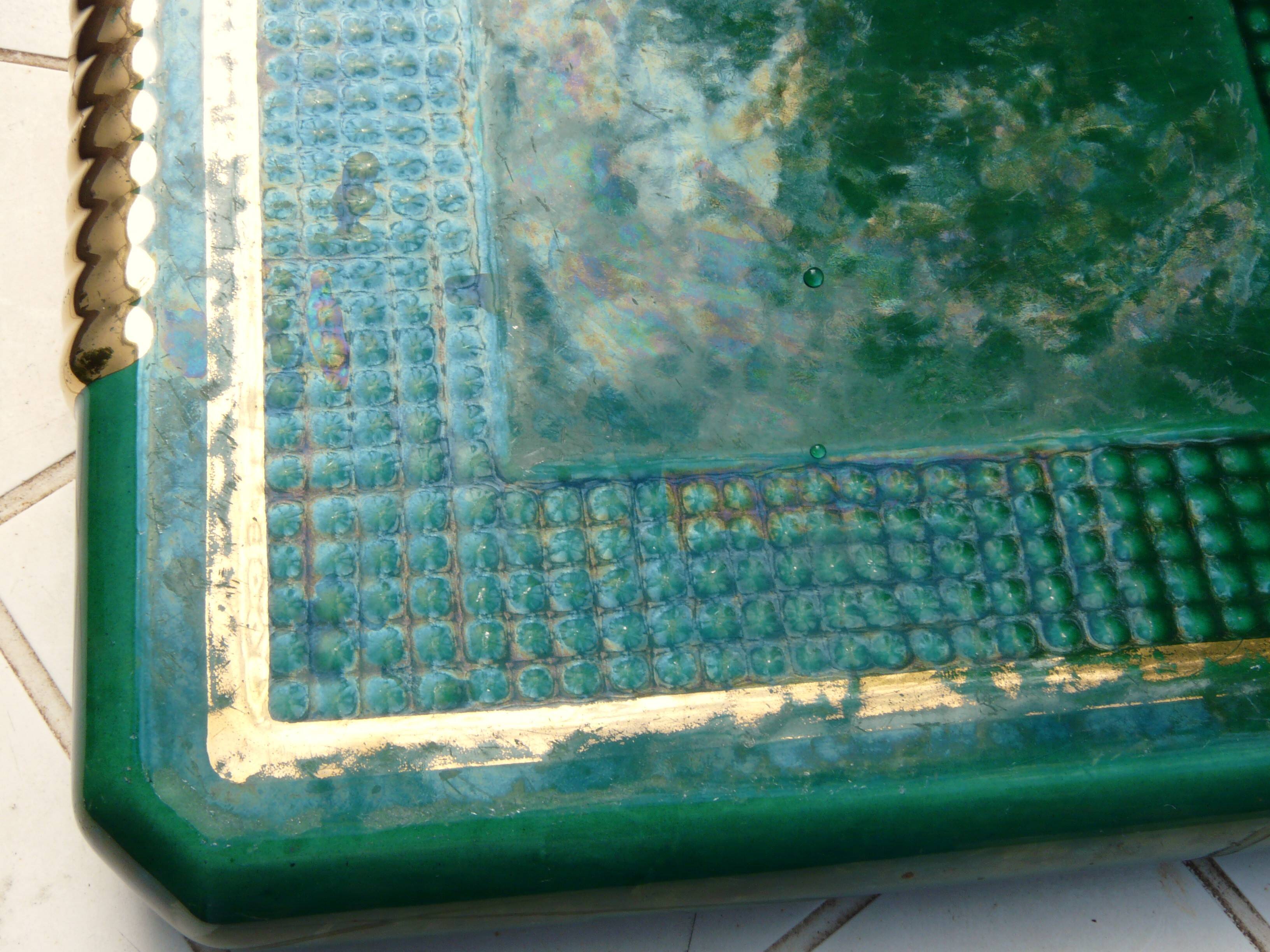 Art Deco dish rest, coasters and knife holder set