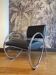 Chrome and Scandinavian faux leather armchair