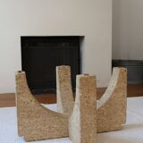 Large modernist coffee table smoked glass