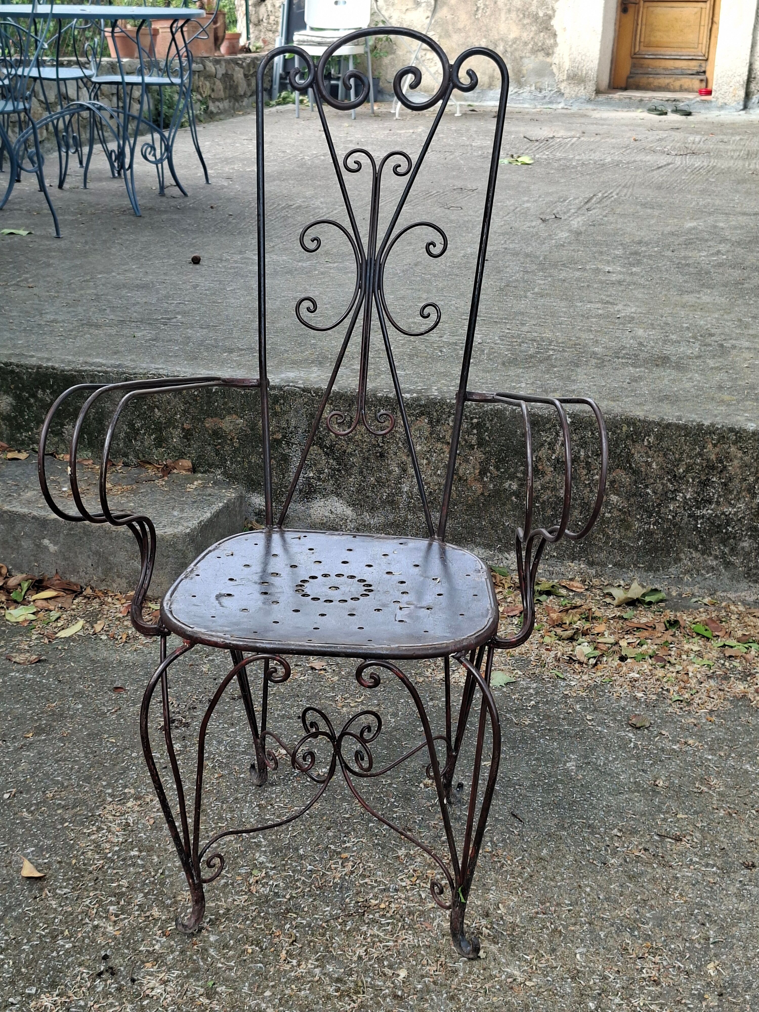 Fauteuils de jardin vintage en fer forgé