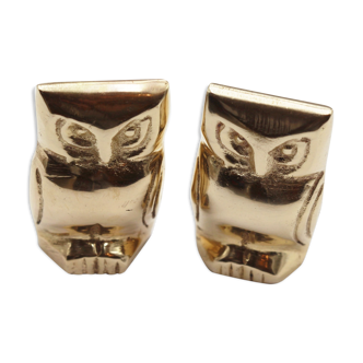 Pair of brass owls