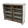Teak display cabinet with sliding doors