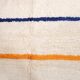 Handwoven natural wool rug with colourful patterns, size 1.4/2.6 m.