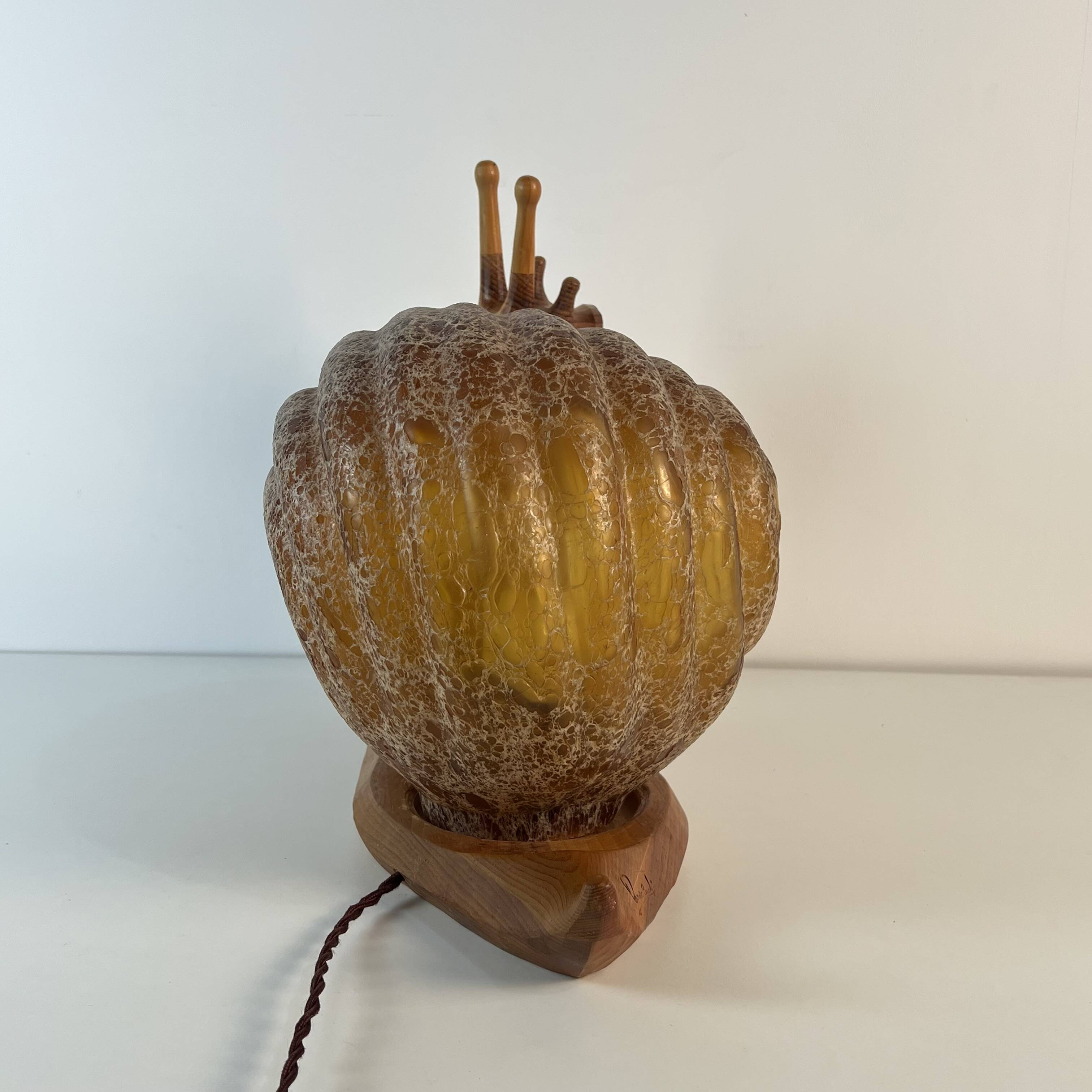 Snail Design Table Lamp - Marzio Cecchi, Murano glass 1960