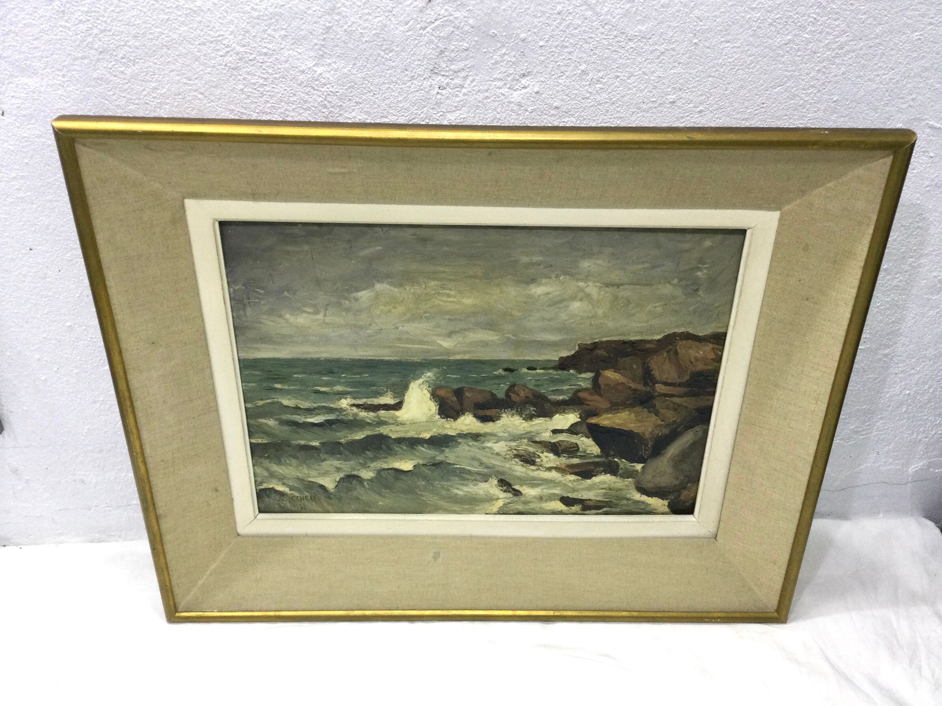 A. Ledieu - Oil "Seascape"