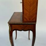 Meuble Napoléon III plaquage XIX eme style Louis XV bronze 2 portes tiroir