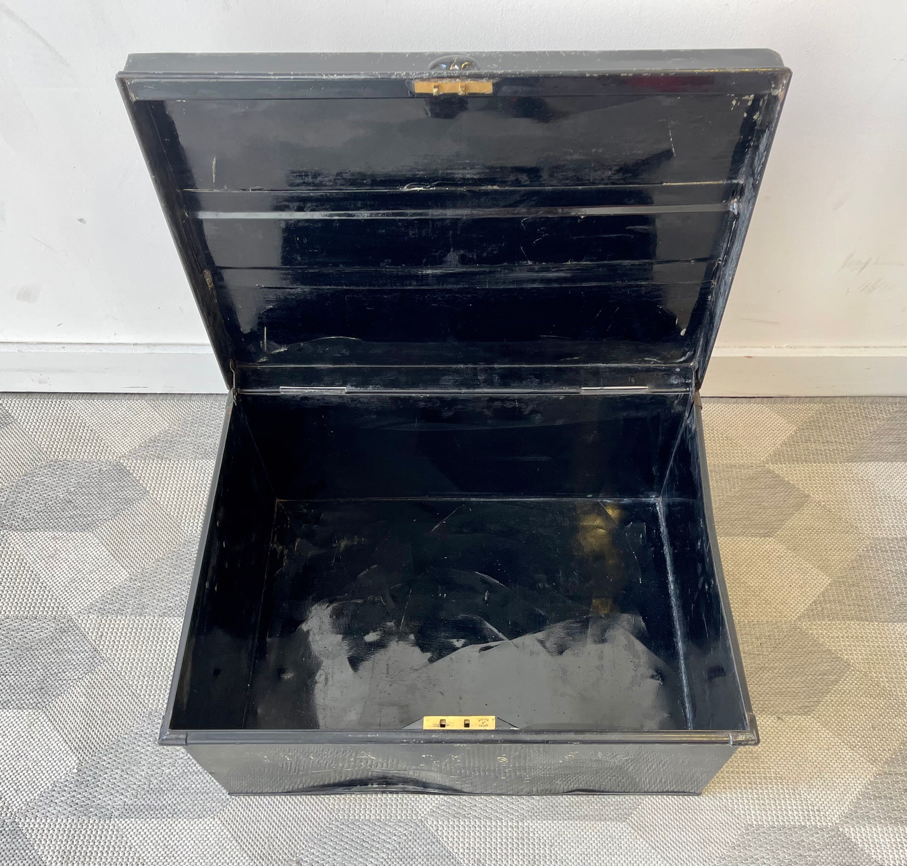 Vintage Black Metal Document Box