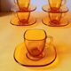 70s amber glass cups