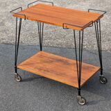 1950s modernist rolling serving table
