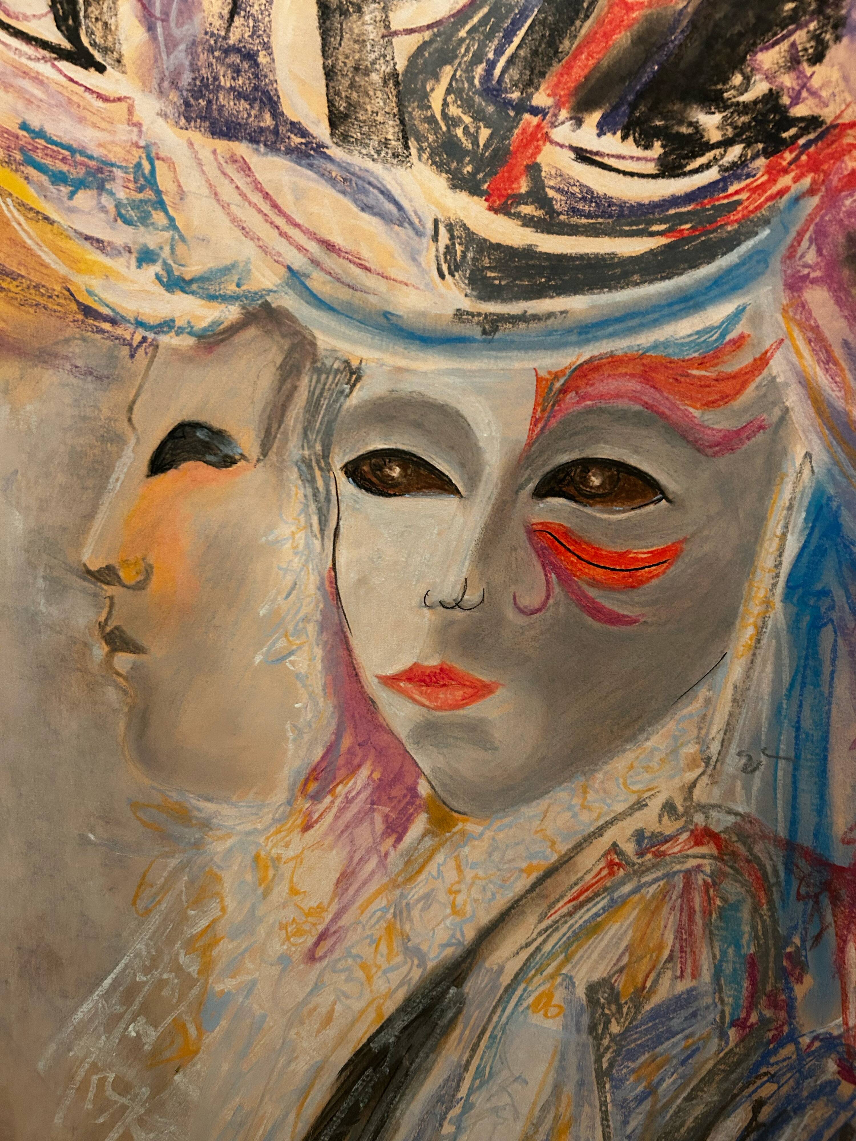 Fat pastel signed Venice Carnival