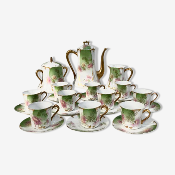 Ensemble thé/café de 10 personnes, fabriqué par la manufacture limogeoise Mandavy de Mavaleix 1908-1920